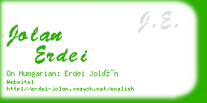 jolan erdei business card